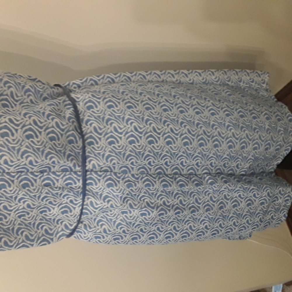 Vintage 60s Blue and White Mod Dress 16 - Picture 7 of 11